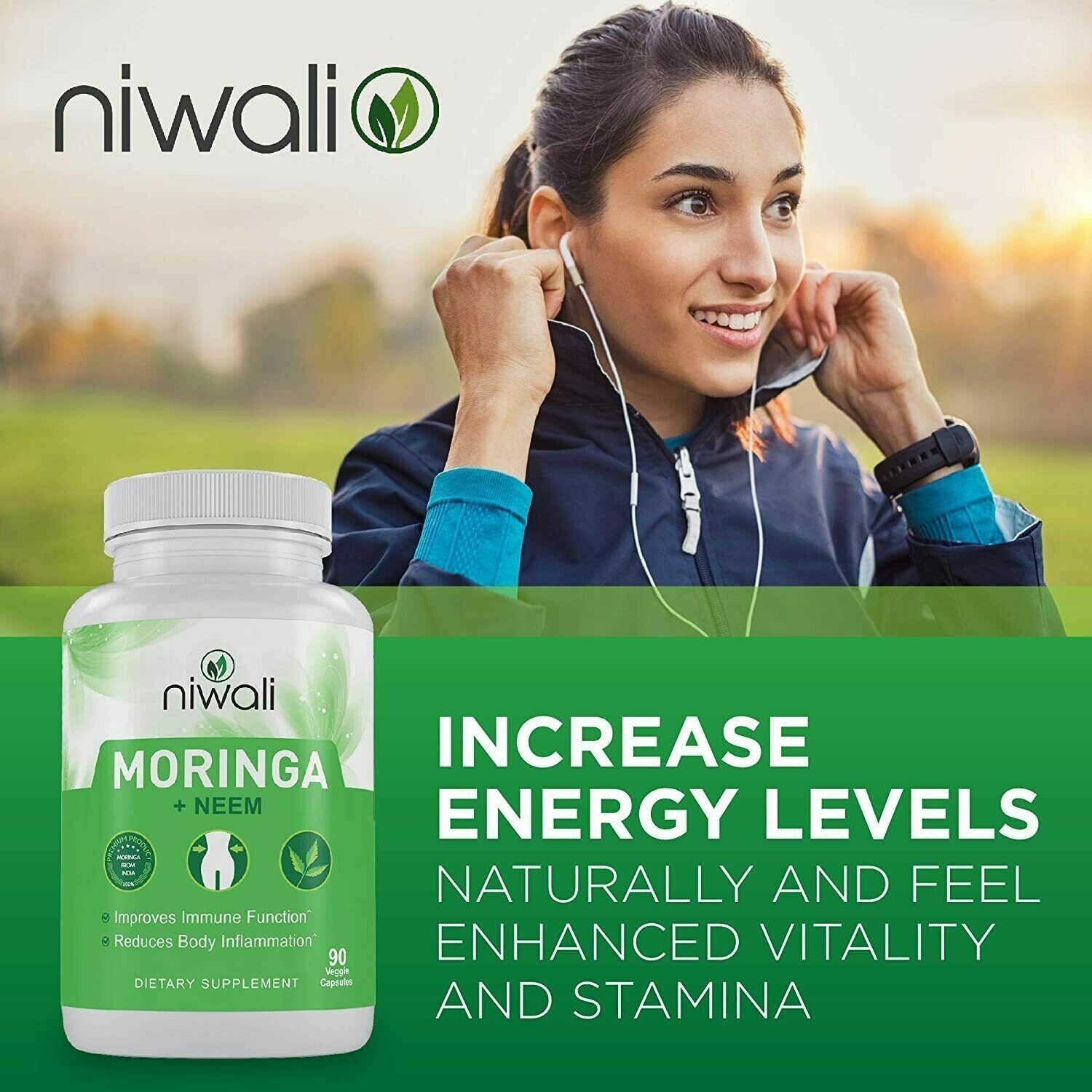 Niwali Moringa + Neem 90 Veggie Capsules – Immune Support & Inflammation Relief