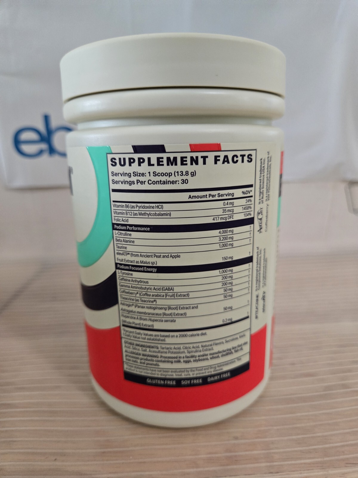 PODIUM FUSE Pre Workout – Blue Razz Slushie (30 Servings) Net Weight 14.6oz