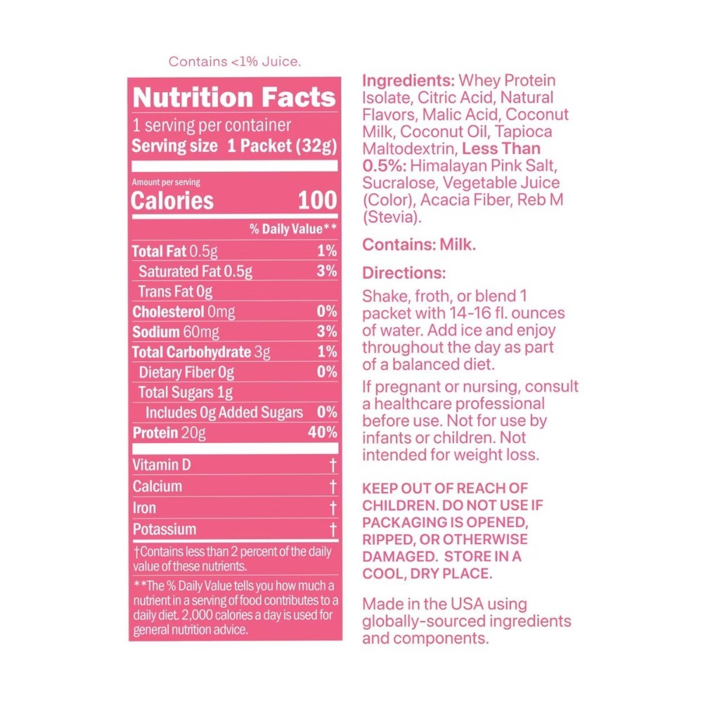 Clear Protein Powder – Whey – 20g Protein – Single Serve