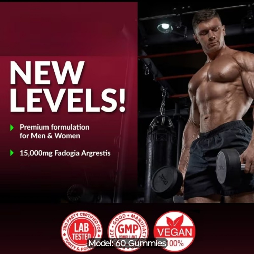 Fadogia Agretis Tongkat Gummies 1 Month Supply for Vigor Test Booster+ Endurance