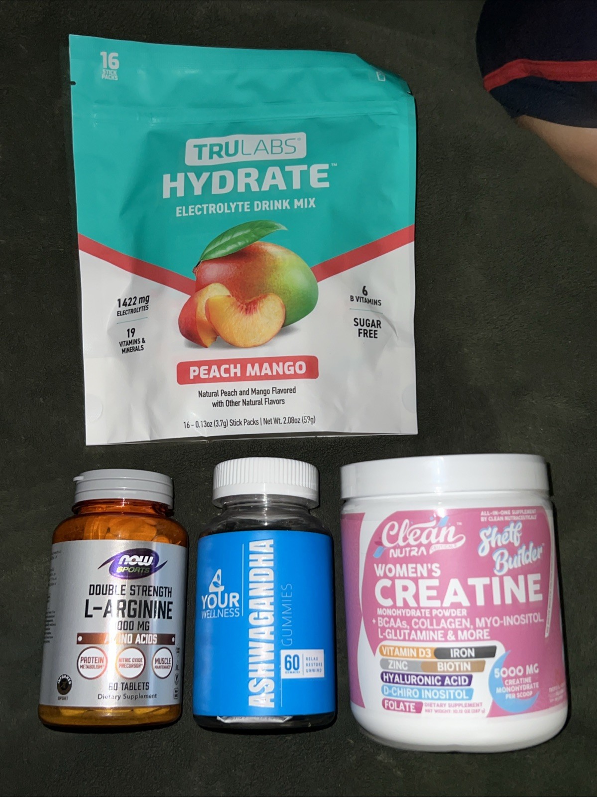 Gym Junkie Bundle ! Hydration, Creatine, Laramie, And Ashwaganda ! All In One