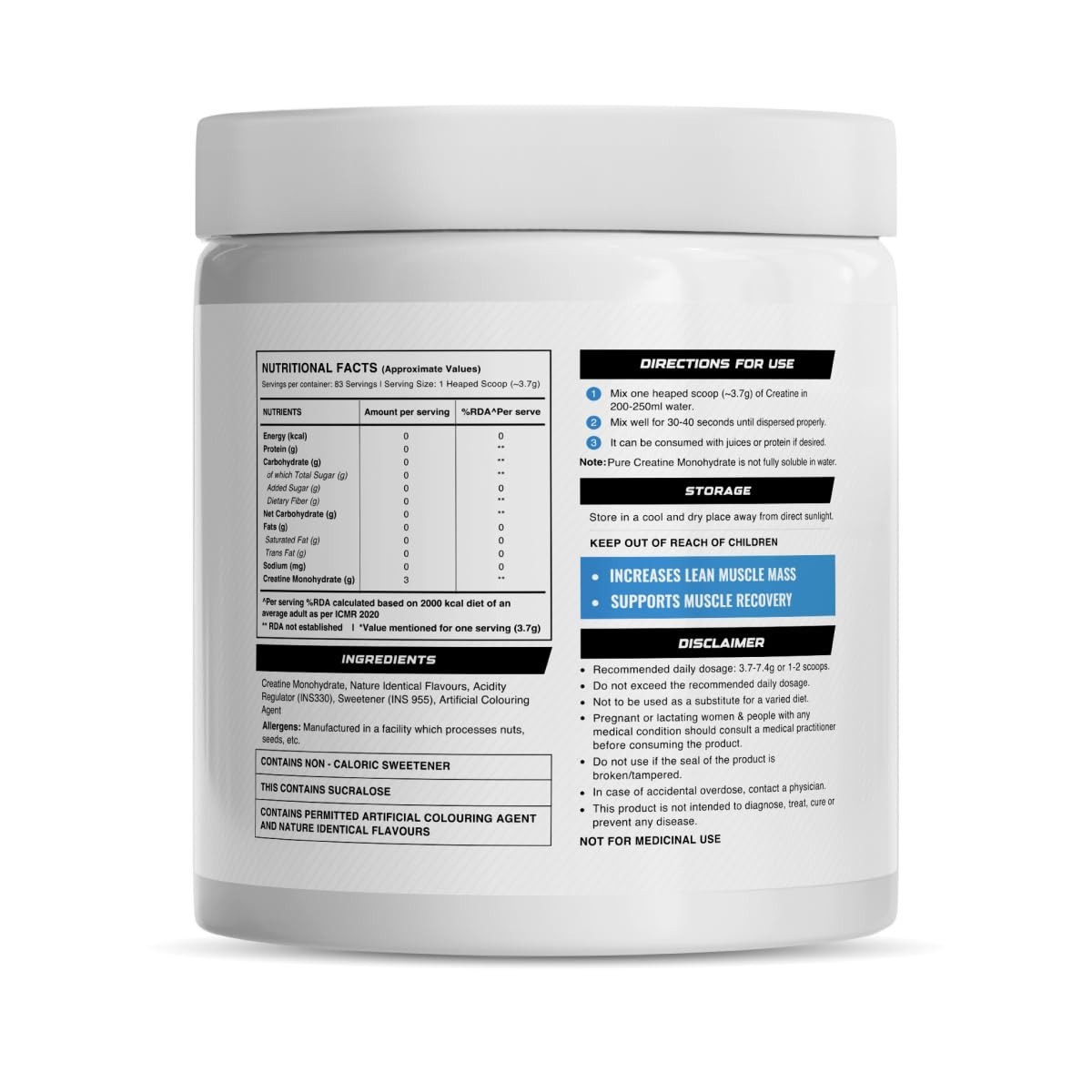Wellcore Pure Micronised Creatine Powder For Enhanced Muscle Strength | 307gm