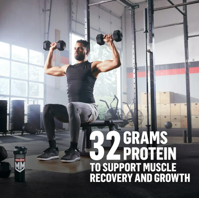 Muscle Milk Genuine Protein Powder, Chocolate, 1.93 lb, 12 Servings