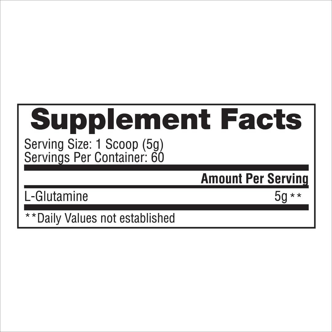 GASPARI NUTRITION GLUTAMINE Pure L-Glutamine Powder Unflavored 300g 60 Servings