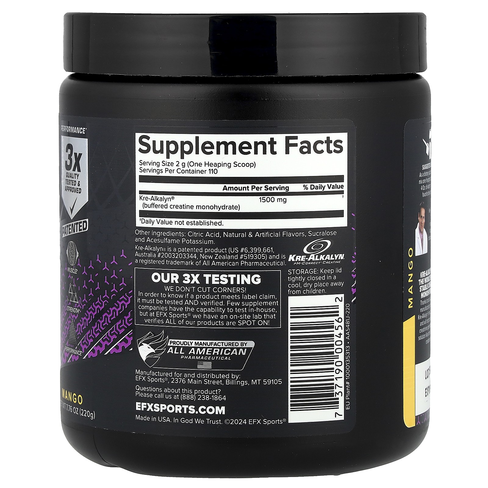 Kre-Alkalyn EFX Powder, Mango, 7.76 oz (220 g)
