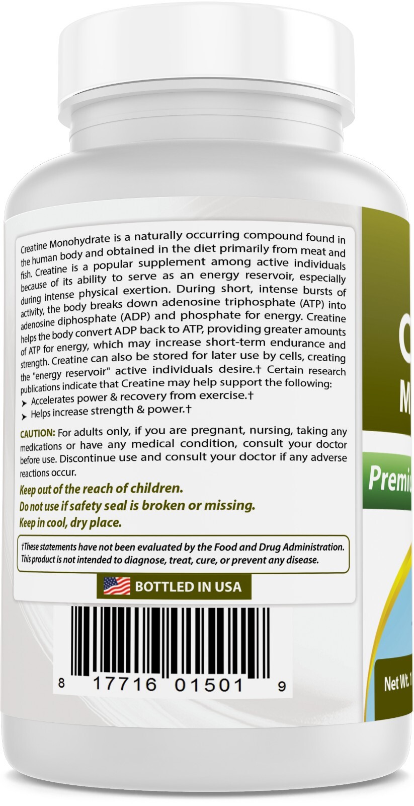 2 Pack Best Naturals Creatine Monohydrate 1 Lb Powder