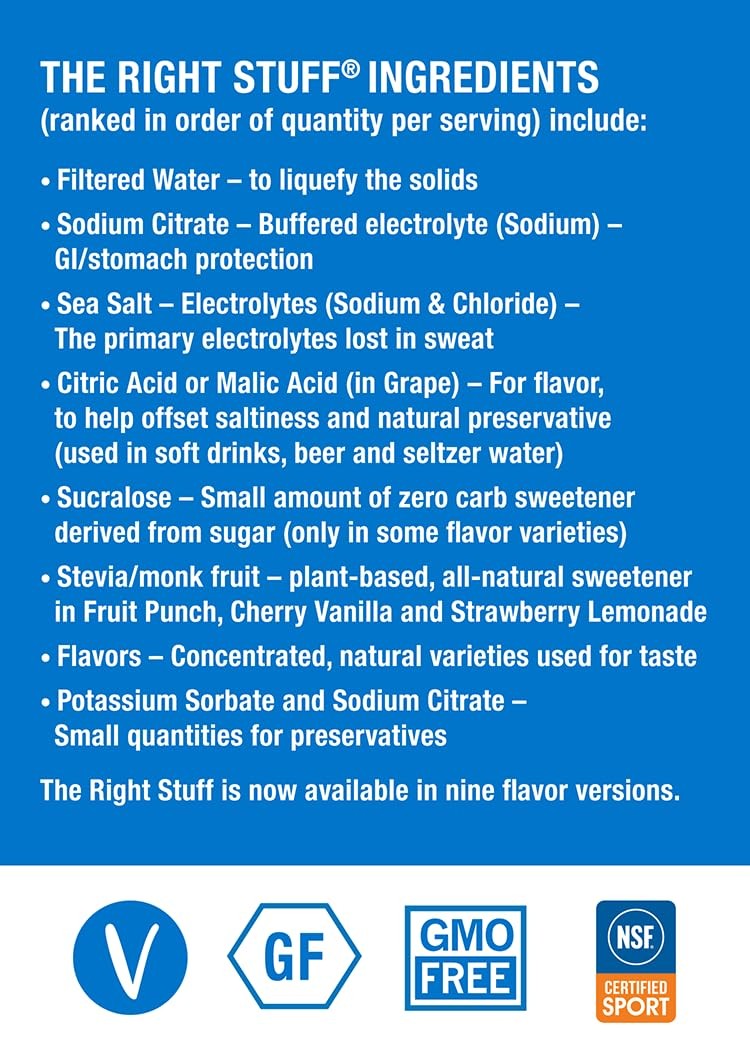 The Right Stuff Electrolyte Drink Concentrate – 10 Pouch – Strawberry Kiwi
