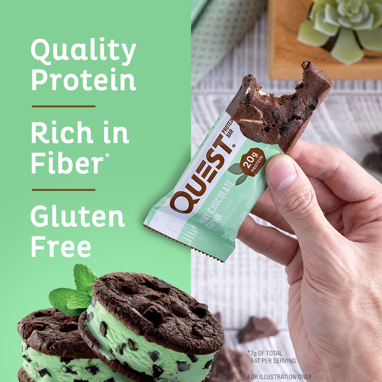 Quest Nutrition Mint Chocolate Chunk Protein Bars High Protein Carb Gluten