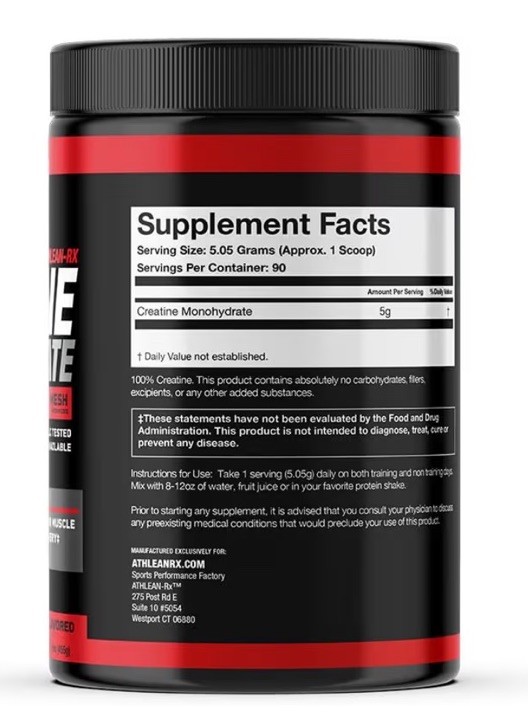 ATHLEAN-X Creatine Monohydrate Powder 1lb 90 Servings Unflavored New