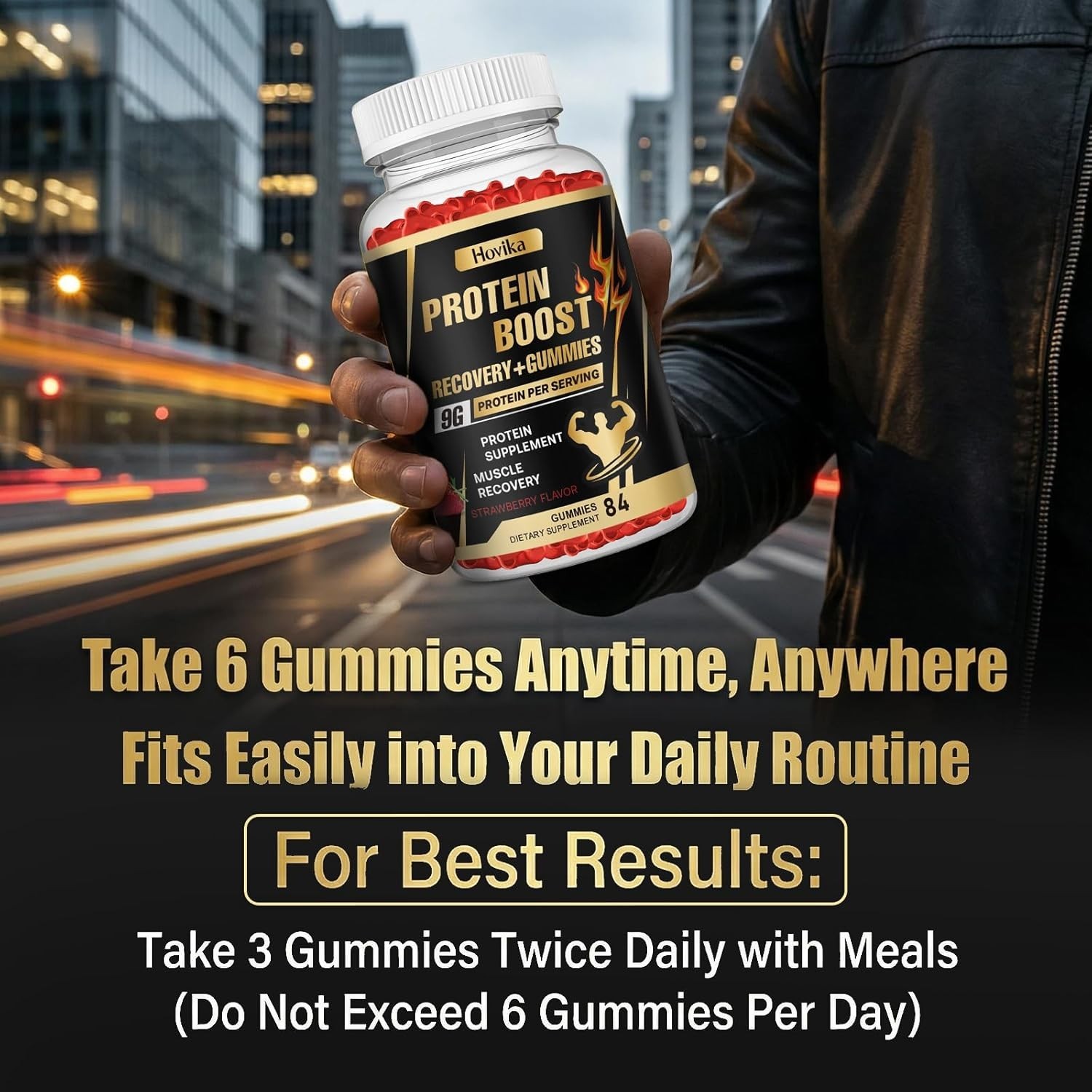 Whey Protein Gummies, 9g Protein per Serving, Easy to Take Snacks for Men & Wome