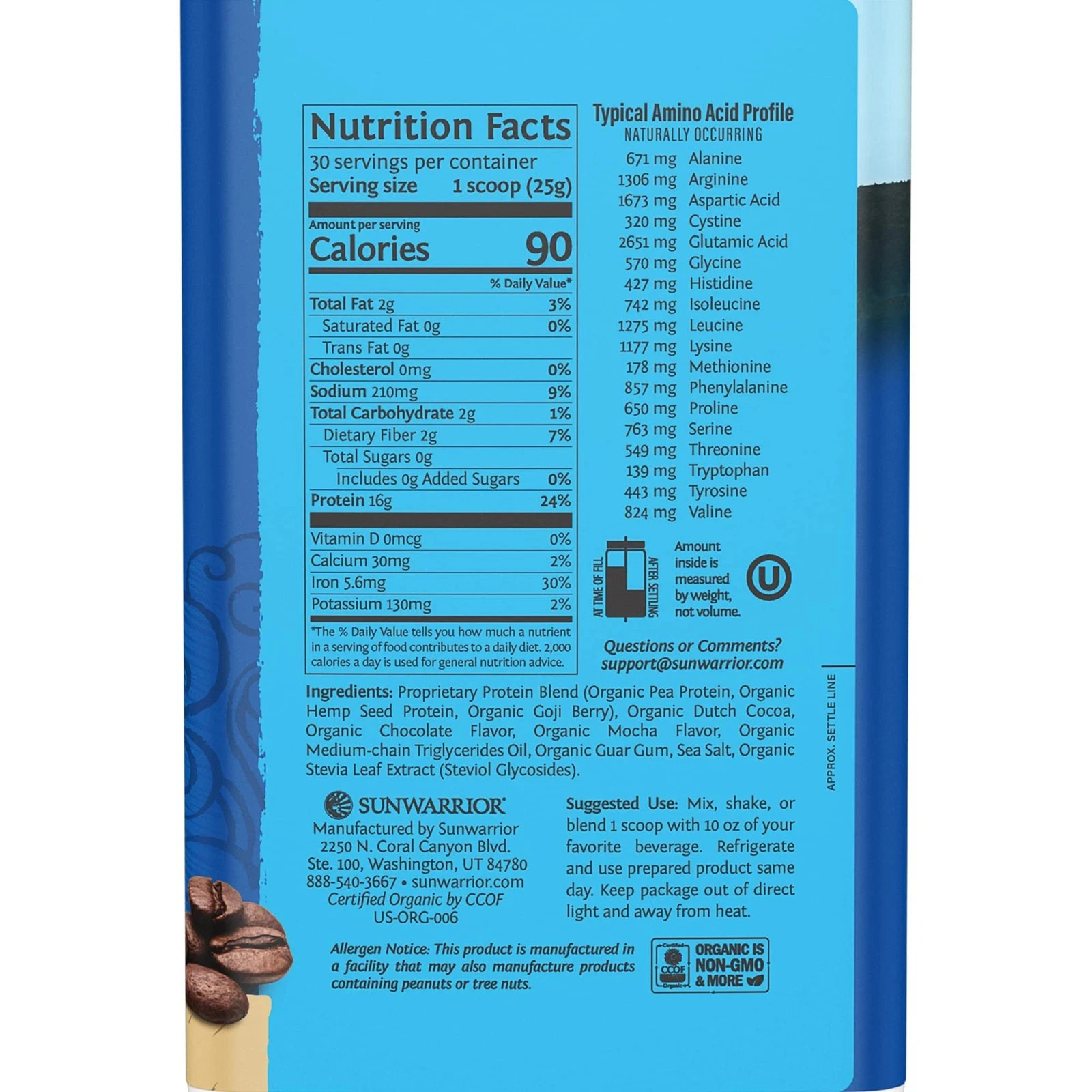 Vegan Protein Powder with BCAA | Organic Hemp Seed Protein Gluten Free Non-GM…