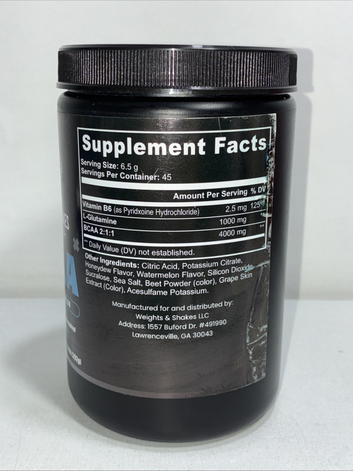 Sealed Weights + Shakes BCAA Honeydew Watermelon Supplement 45 Servings