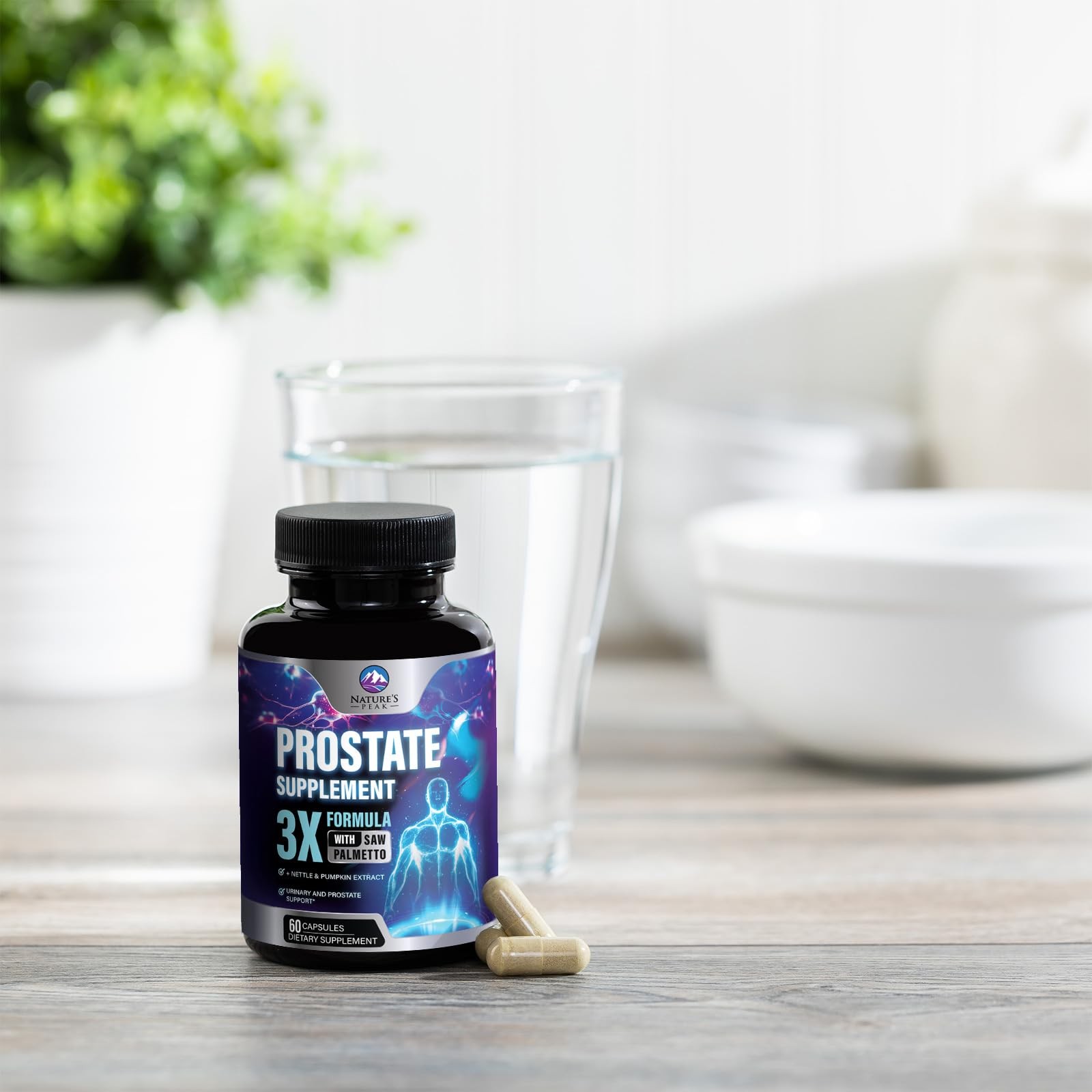 Prostate Health Supplements for Men 1000mg – 3X Strength 60 Count (Pack of 1)