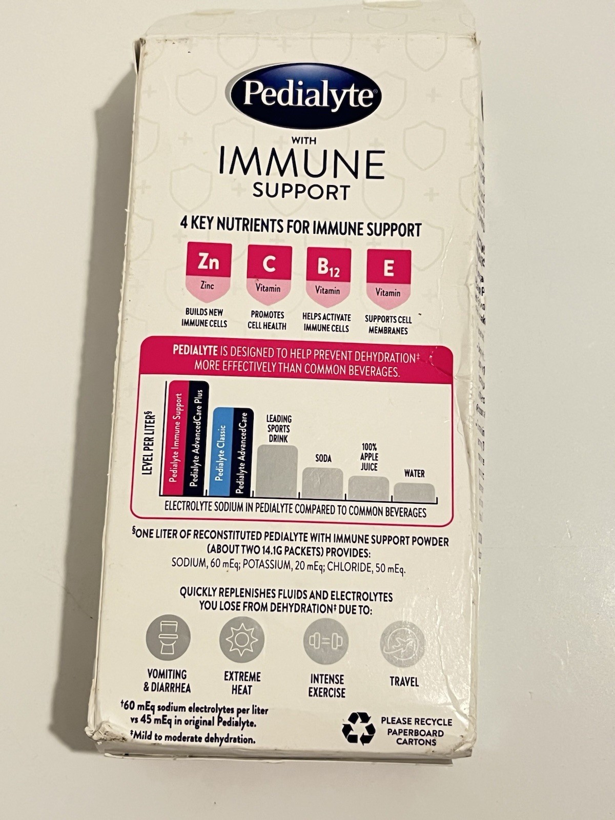 Pedialyte Immune Support Electrolyte Powder Packets, Mixed Berry, 6 Ct Exp:2027