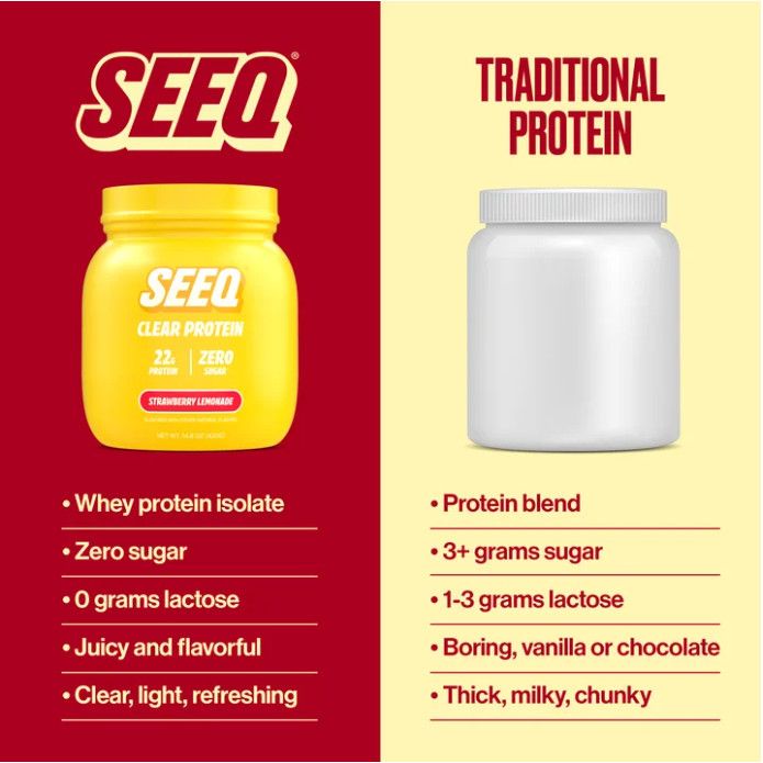 Seeq Clear Protein Powder, Strawberry Lemonade, 15 Servings