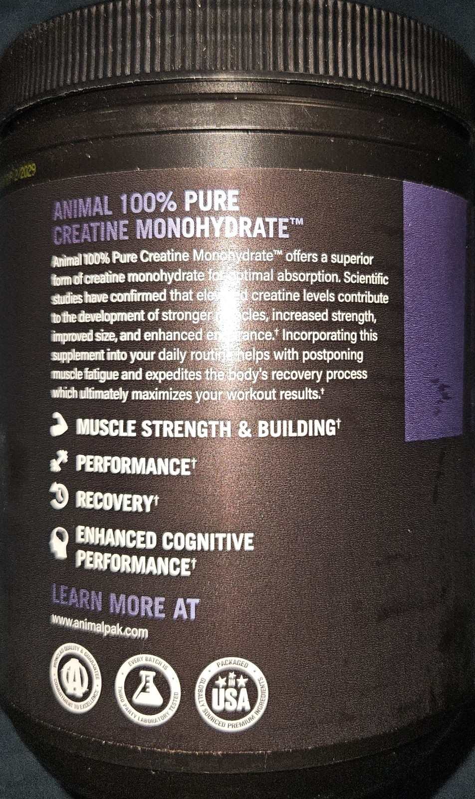 Animal Creatine Monohydrate Powder Micronized Unflavored Muscle Recovery 300 g