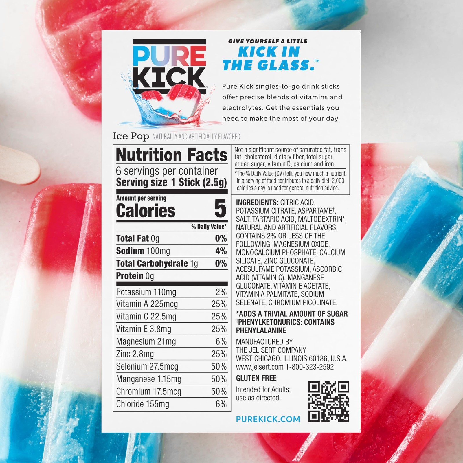 Hydration Drink Mix Singles, Ice Pop Flavor, 72 Packets – 12 Boxes of 6 Packets