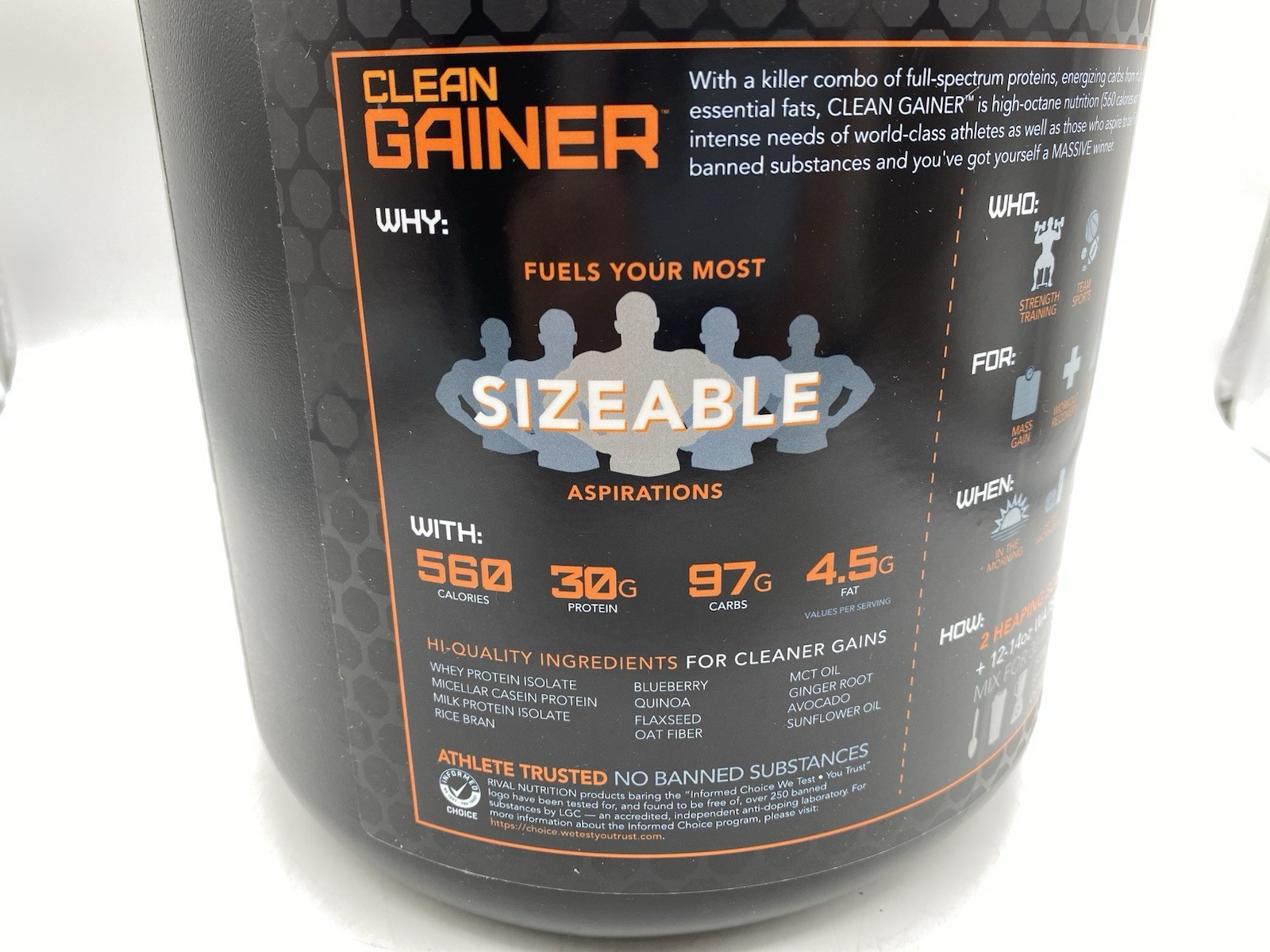 Rival Nutrition Clean Gainer High Protein -Campfire S’Mores 5Lbs