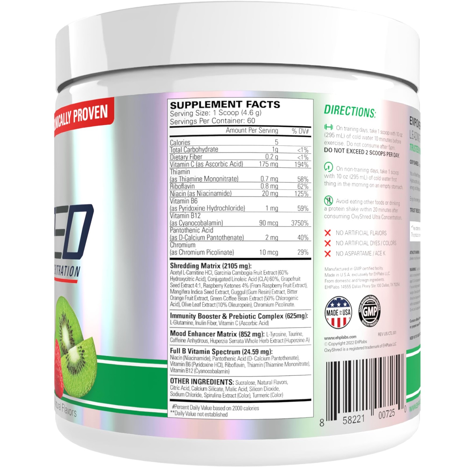 EHP Labs OxyShred Pre Workout Powder – Preworkout 8.9 Ounce (Pack of 1)