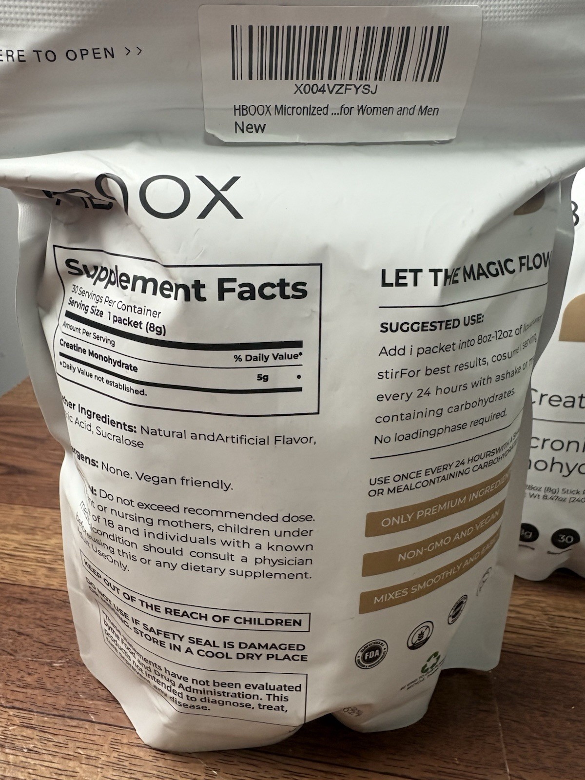 2 PACK LOT HBOOX ProMix Creatine Monohydrate Powder STICKS Unflavored Exp 10/27