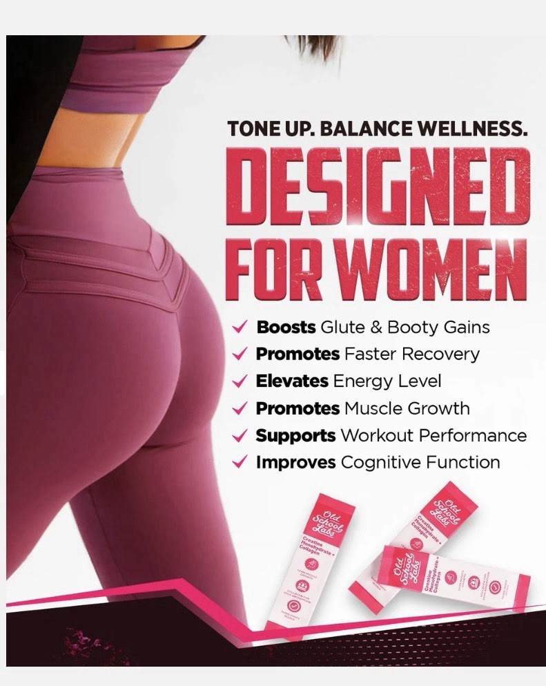 OLD SCHOOL LABS – CREATINE MONOHYDRATE + COLLAGEN STICK PACKS 30CT – FOR WOMEN