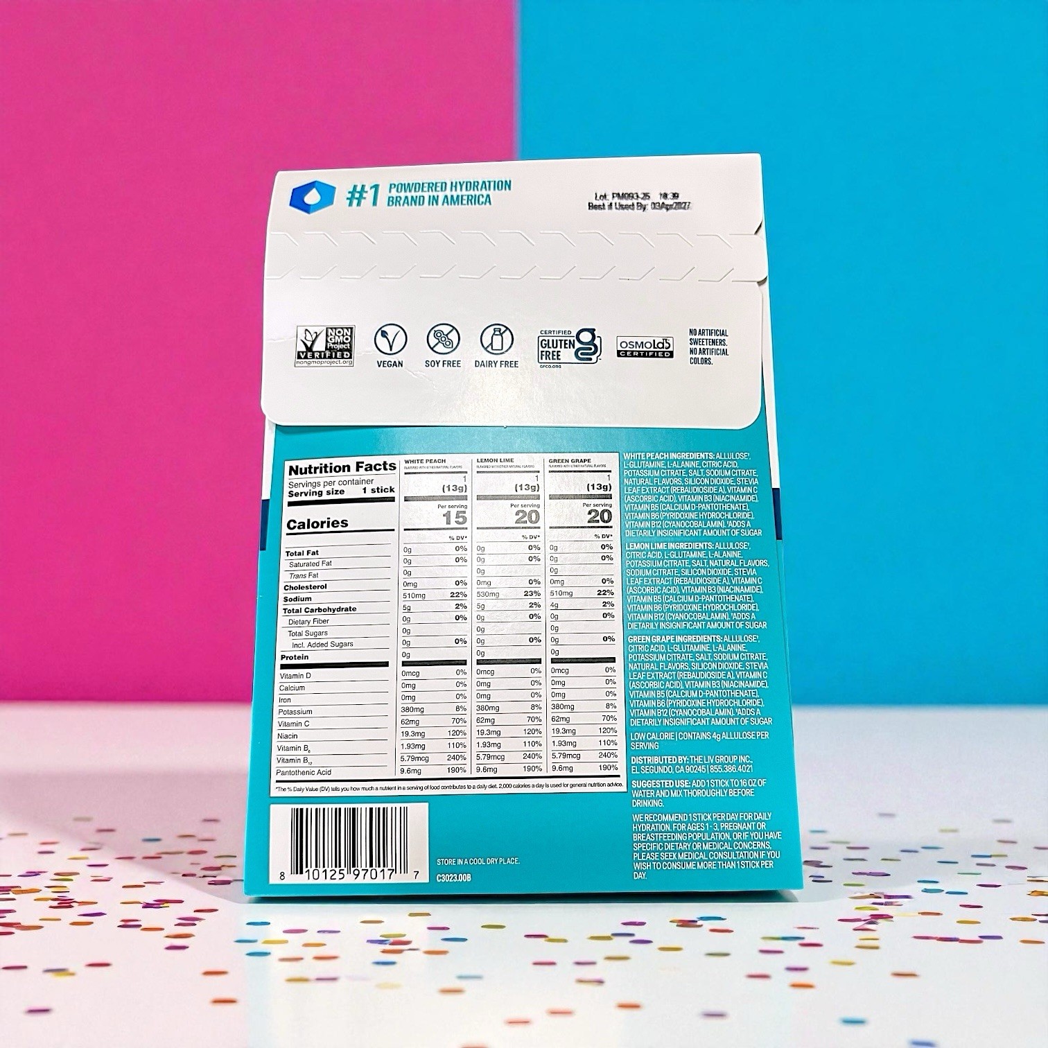 LIQUID IV Hydration Multiplier Sugar-Free 3 count sample pack 0.45 OZ EACH NEW