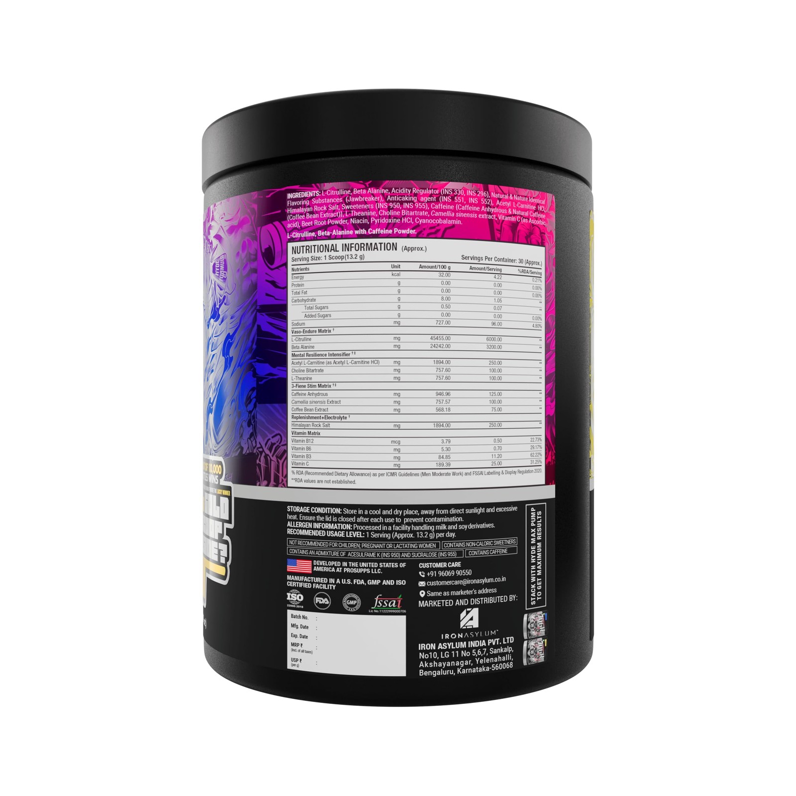 Mr Hyde Nightmare Pre Workout 396g – Energy & Focus Supplement, Jawbreaker