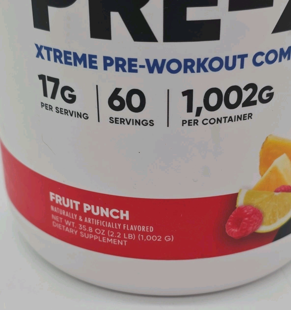 Nutricost Pre-X Xtreme Pre-Workout Complex Powder Fruit Punch 2.2lbs Exp 5/27
