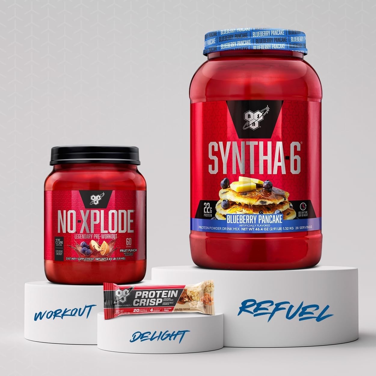 BSN Syntha-6 Blueberry Pancake Protein Powder Whey Casein 28 Servings Fiber