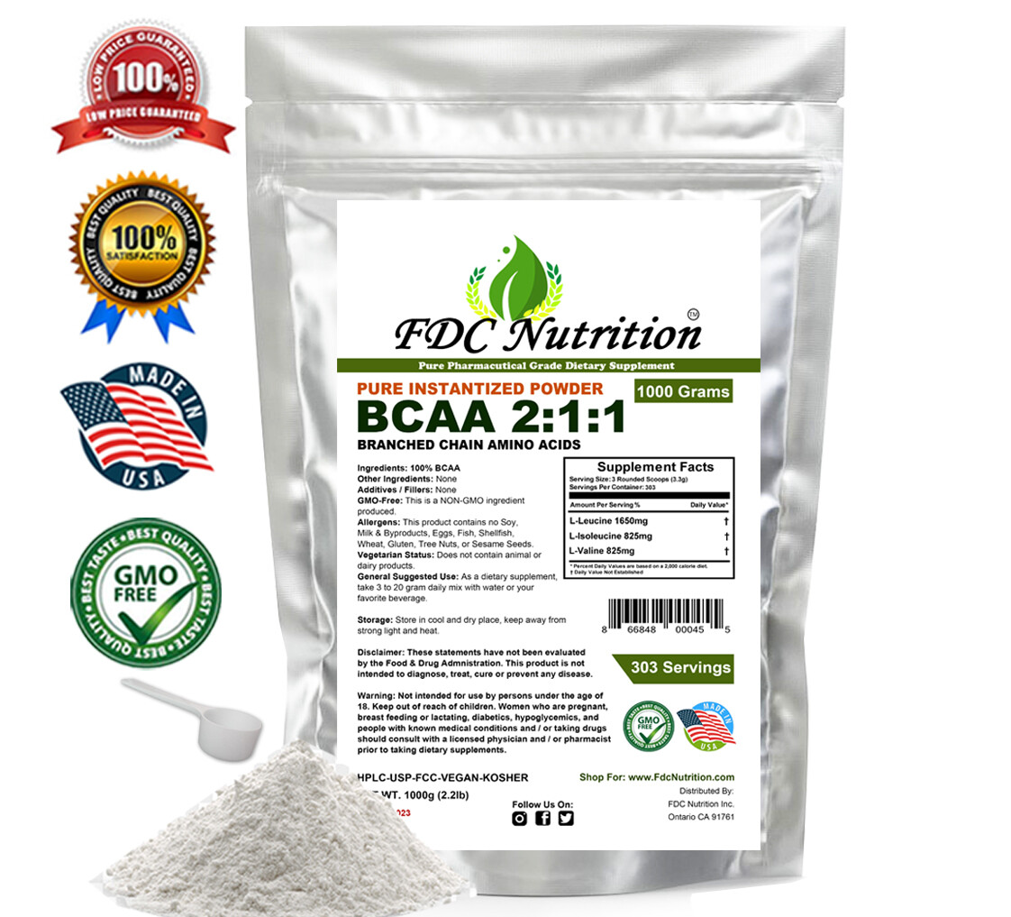 BCAA plus Creatine Mono FREE FORM – 1000g EACH 100% PURE KOSHER POWDER
