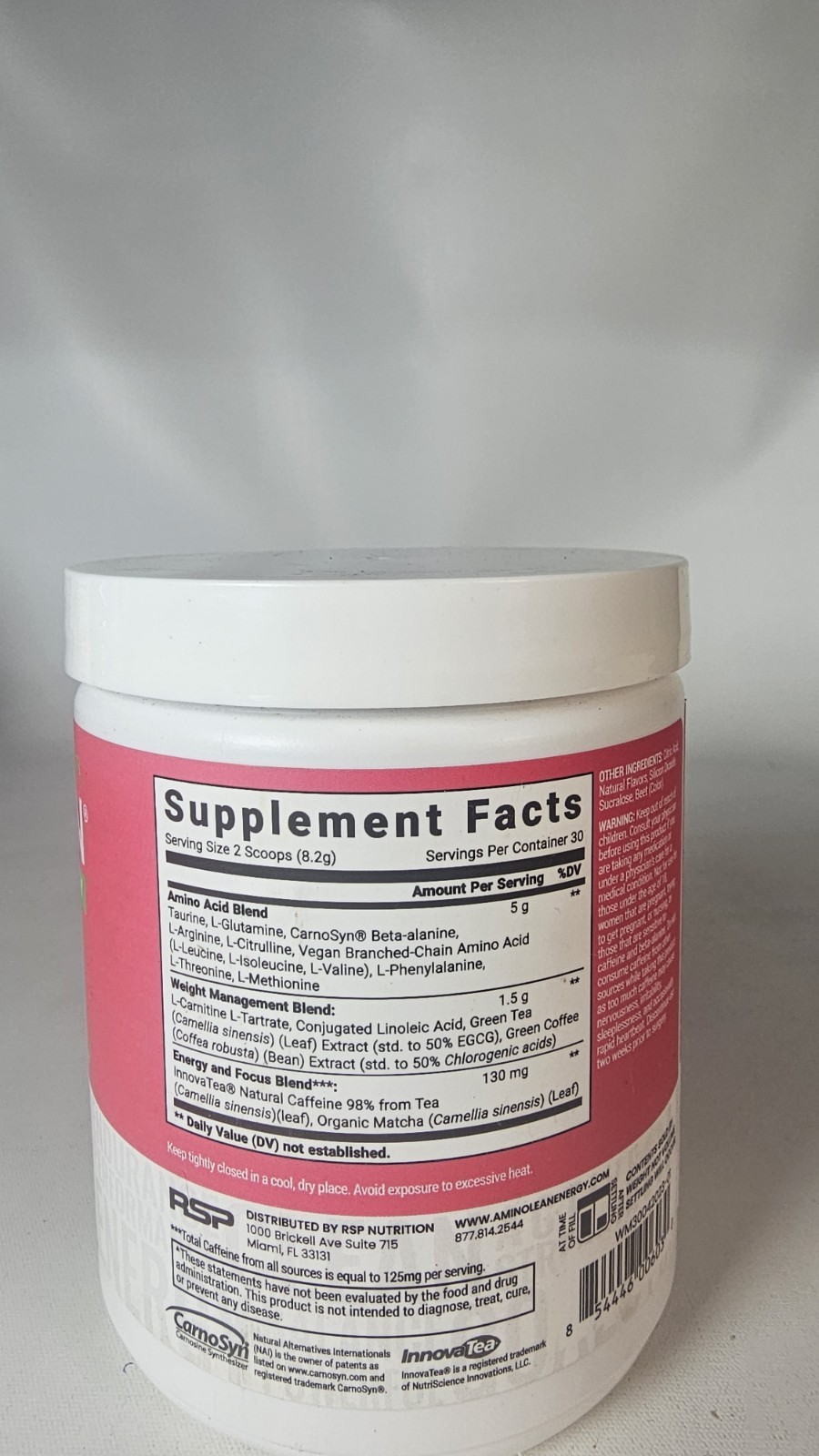 Amino Lean Energy – Watermelon – 8.68oz – Zero Sugar Exp:04/2027