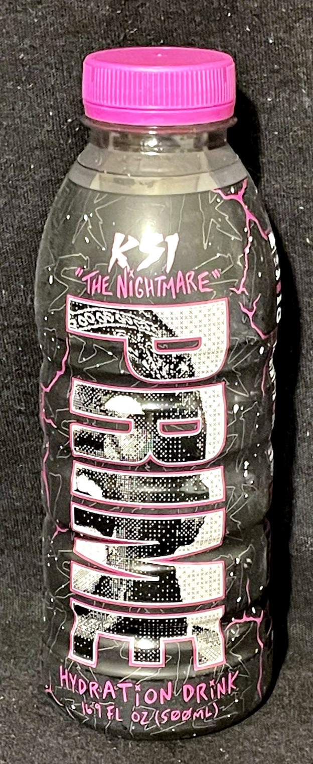 Prime KSI The Nightmare Limited Strawberry Cream Hydration Drink 2 Bottles 16.9