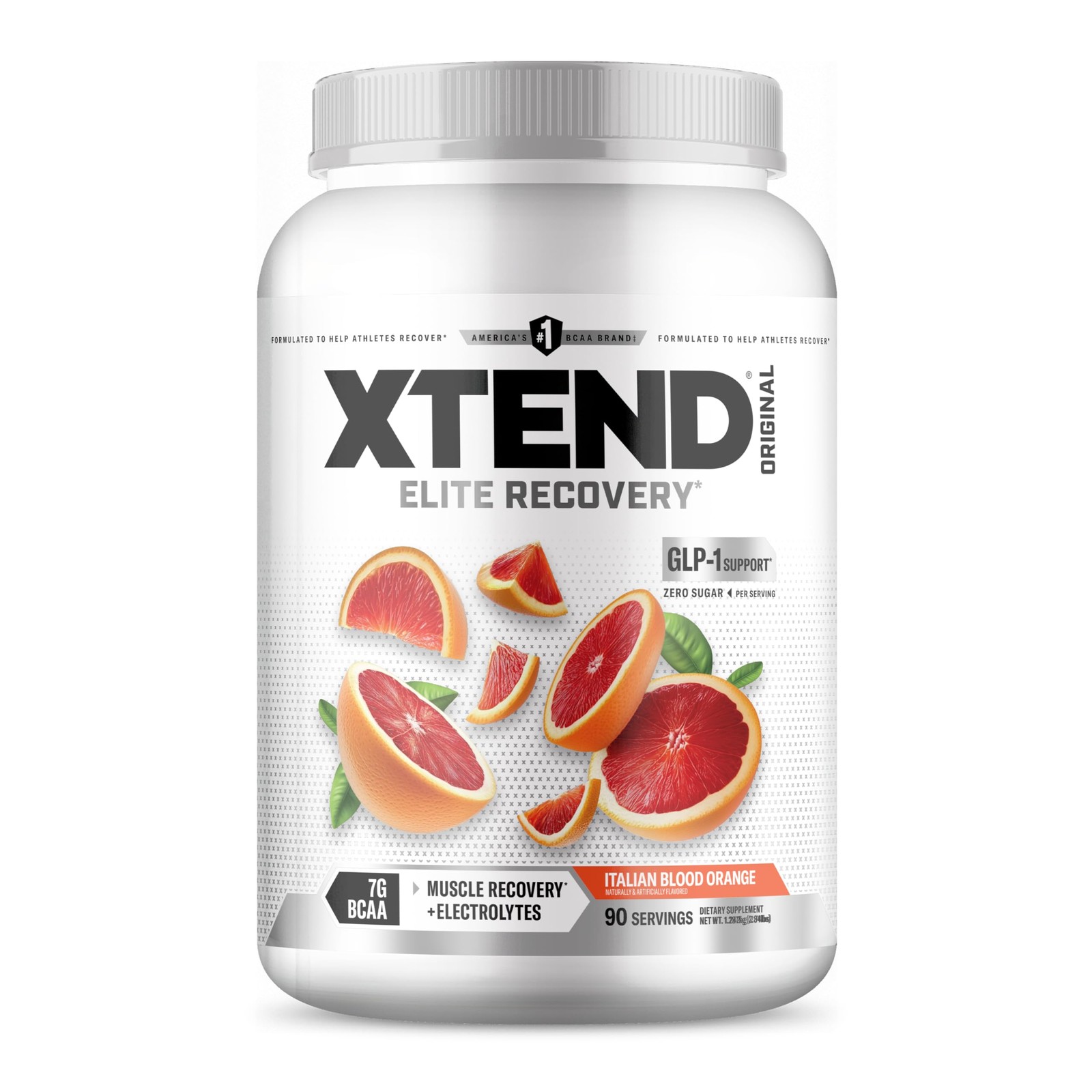 BCAA Powder 7g 2.5g L Glutamine 90 Servings Orange Xtend