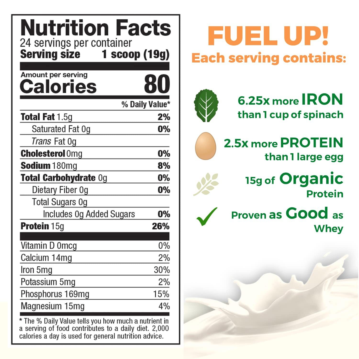 11/27 Growing Naturals Raw Pea Protein Powder, Vegan Plant Based Protein, BCAA,