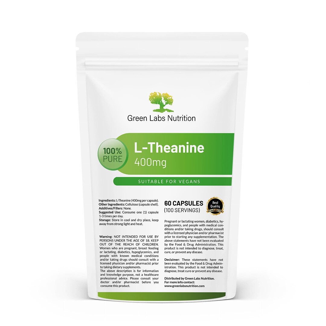 L-Theanine Pure Powder Premium Quality Supplement Calm Relaxation Focus Mood Aid