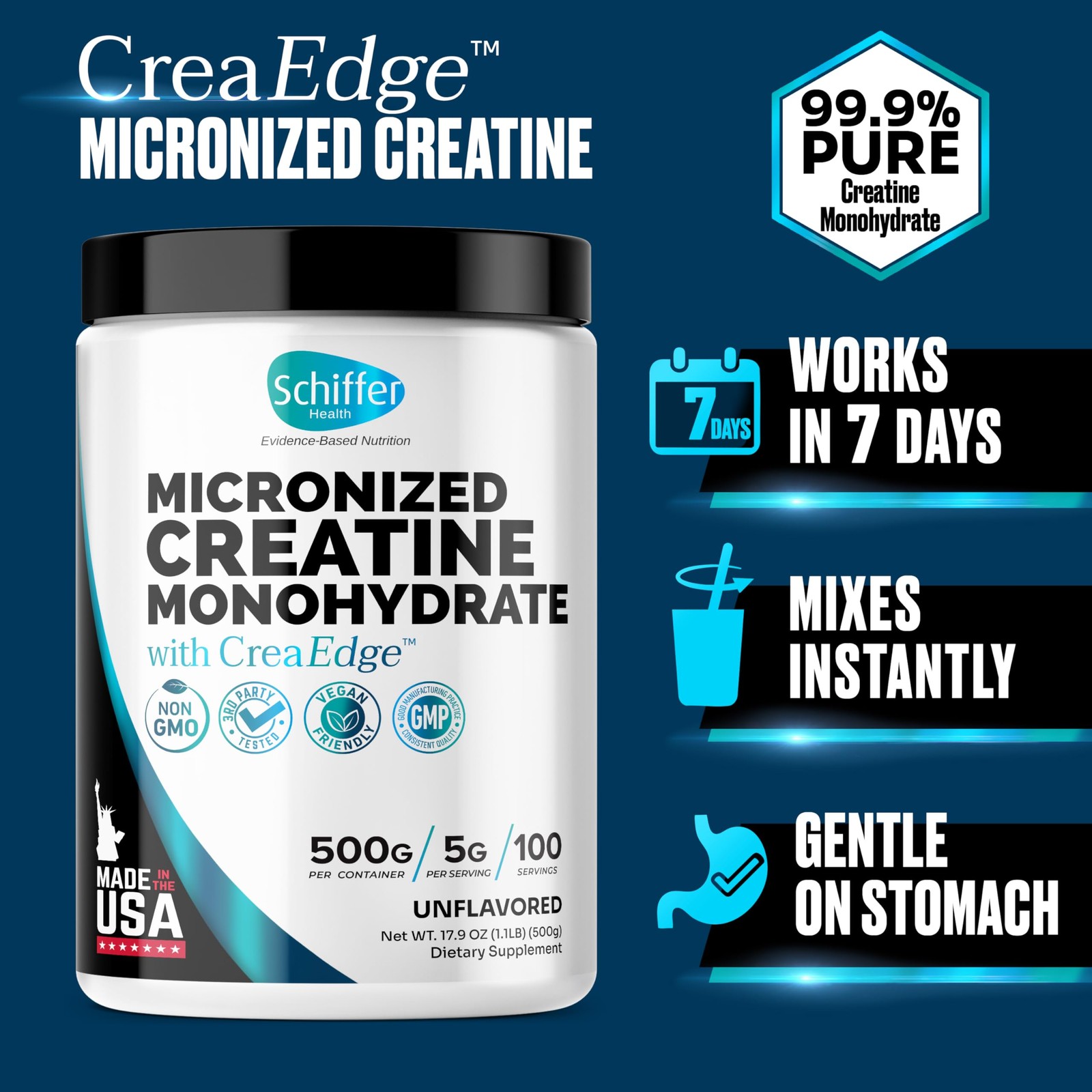 Creatine Monohydrate Powder 500g – Supports Muscle Growth, Strength & Cogniti…