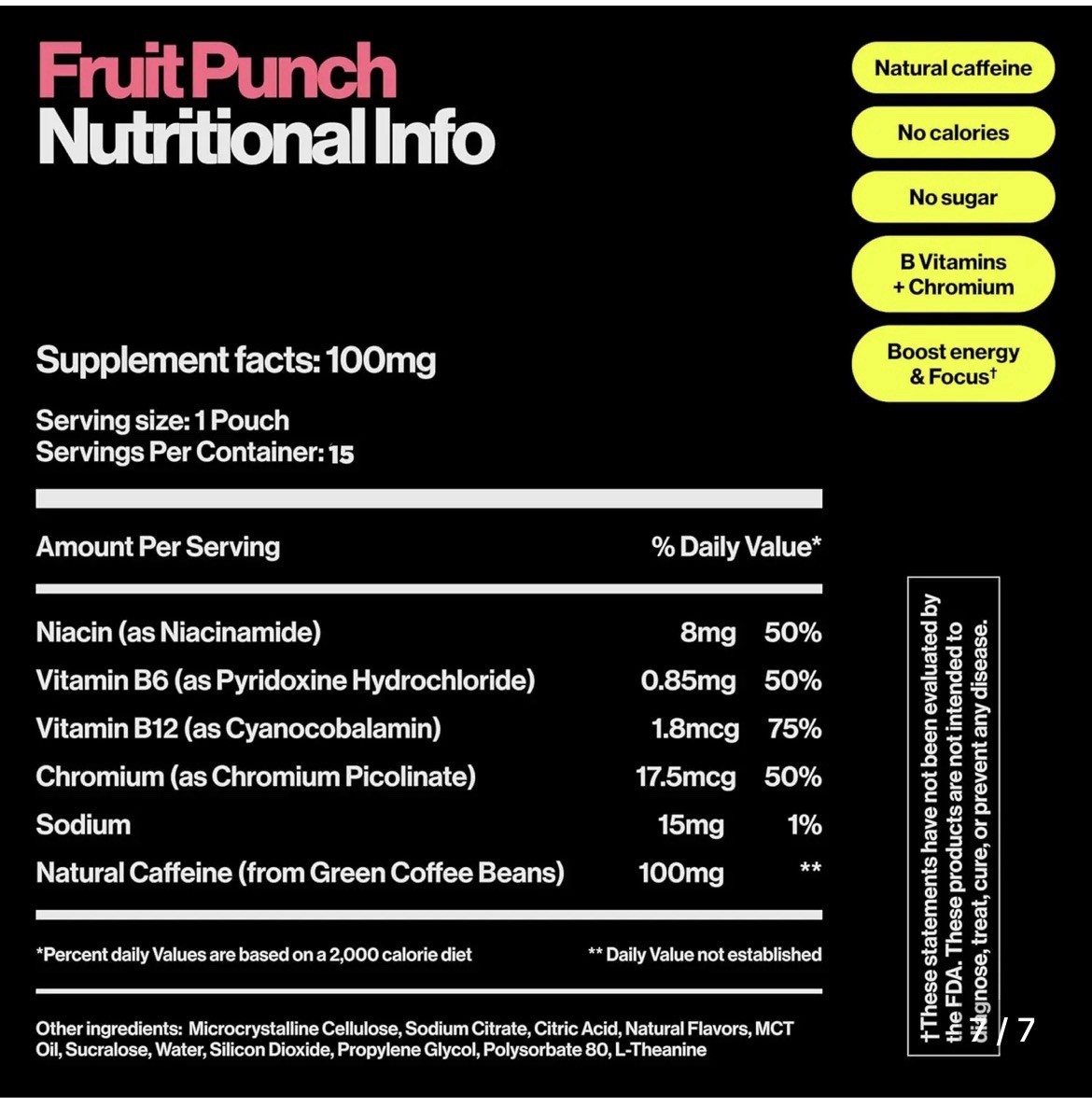 Wip Fruit Punch & Mint Energy Pouches 4pk 100mg & 200mg Caffeine