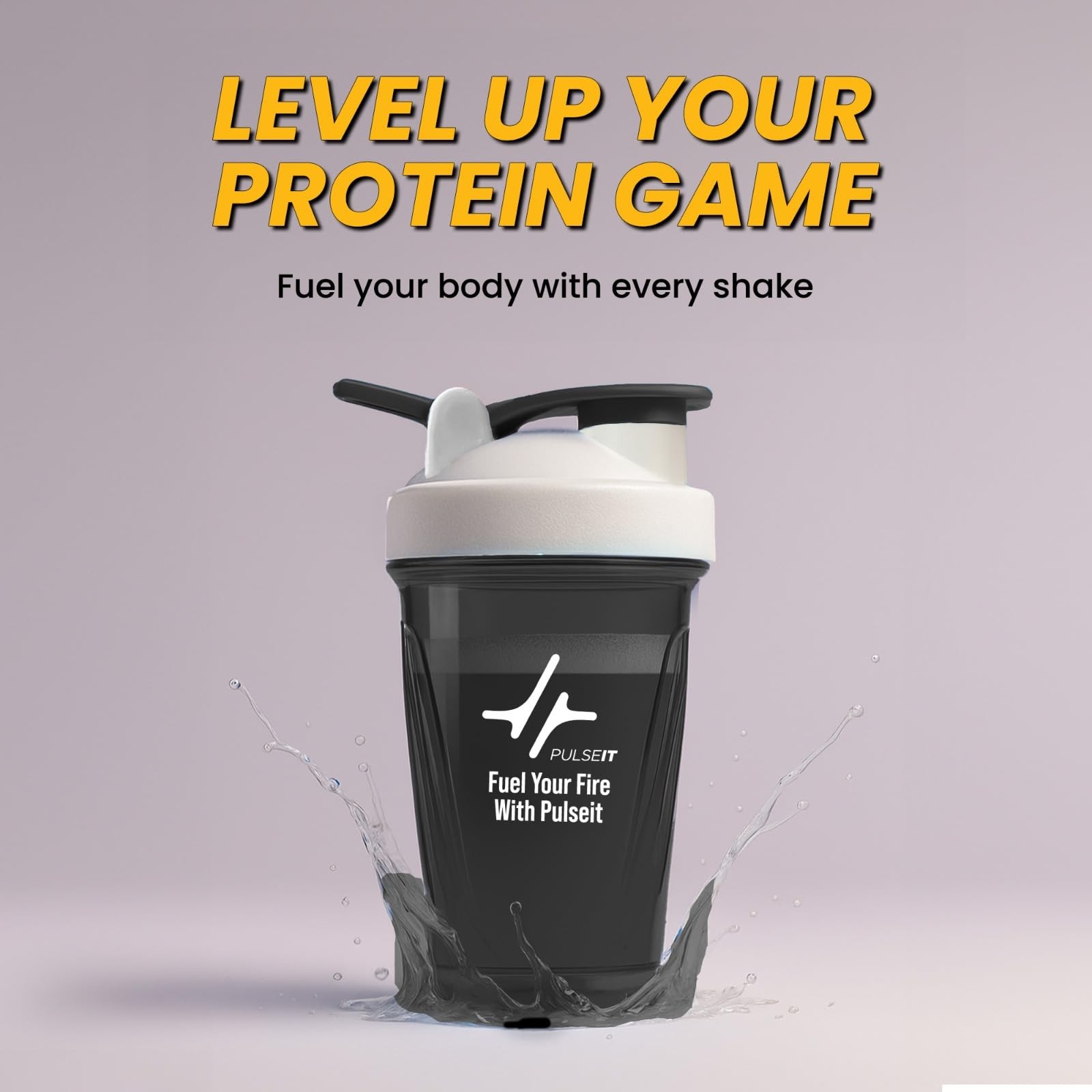 PULSEIT TurboMix 400ml Shaker | BPA Free Black