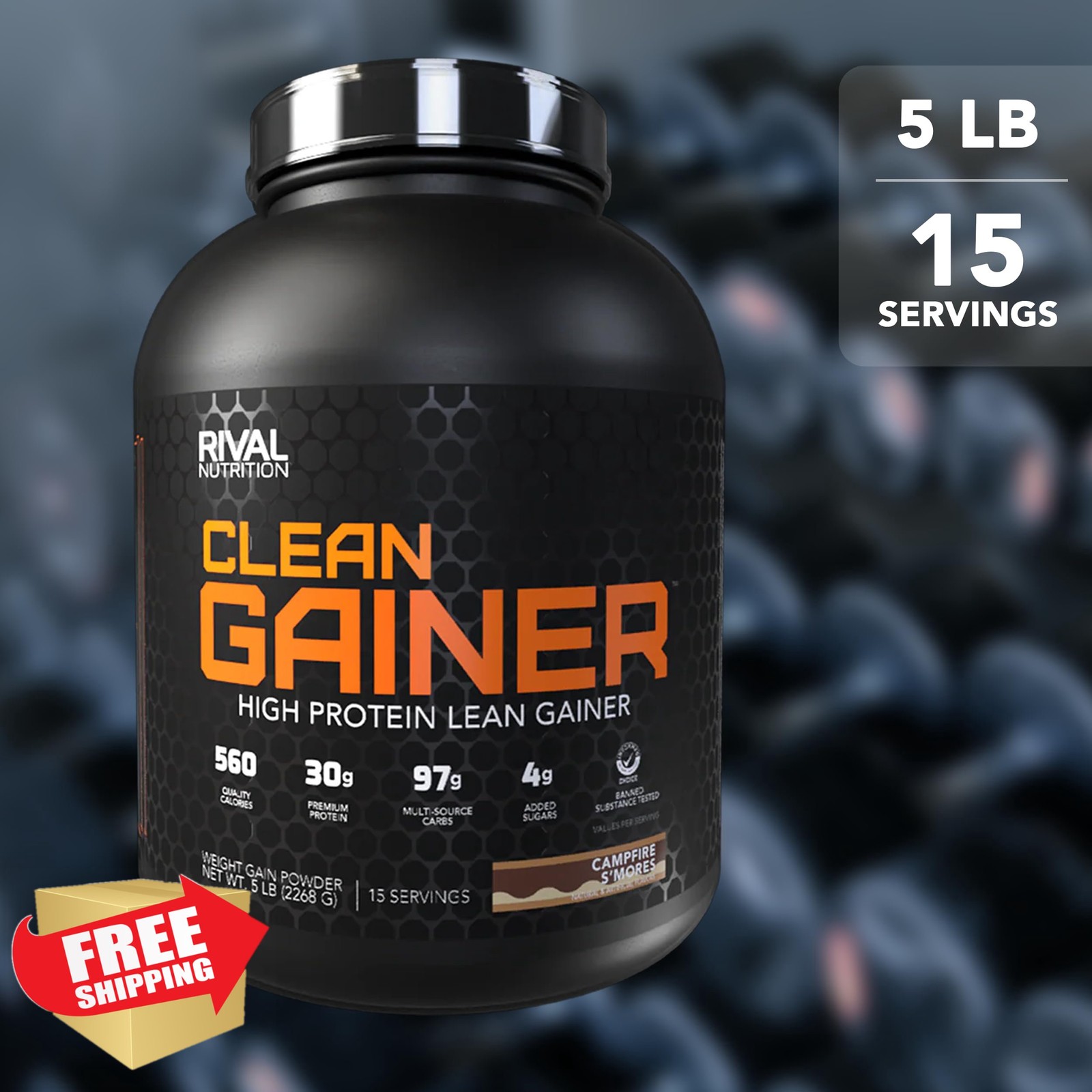 RIVAL NUTRITION Clean Gainer S’Mores 5lb