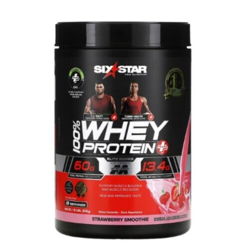 Six Star whey protein plus Powder strawberry smoothie ,1.8 lbs 