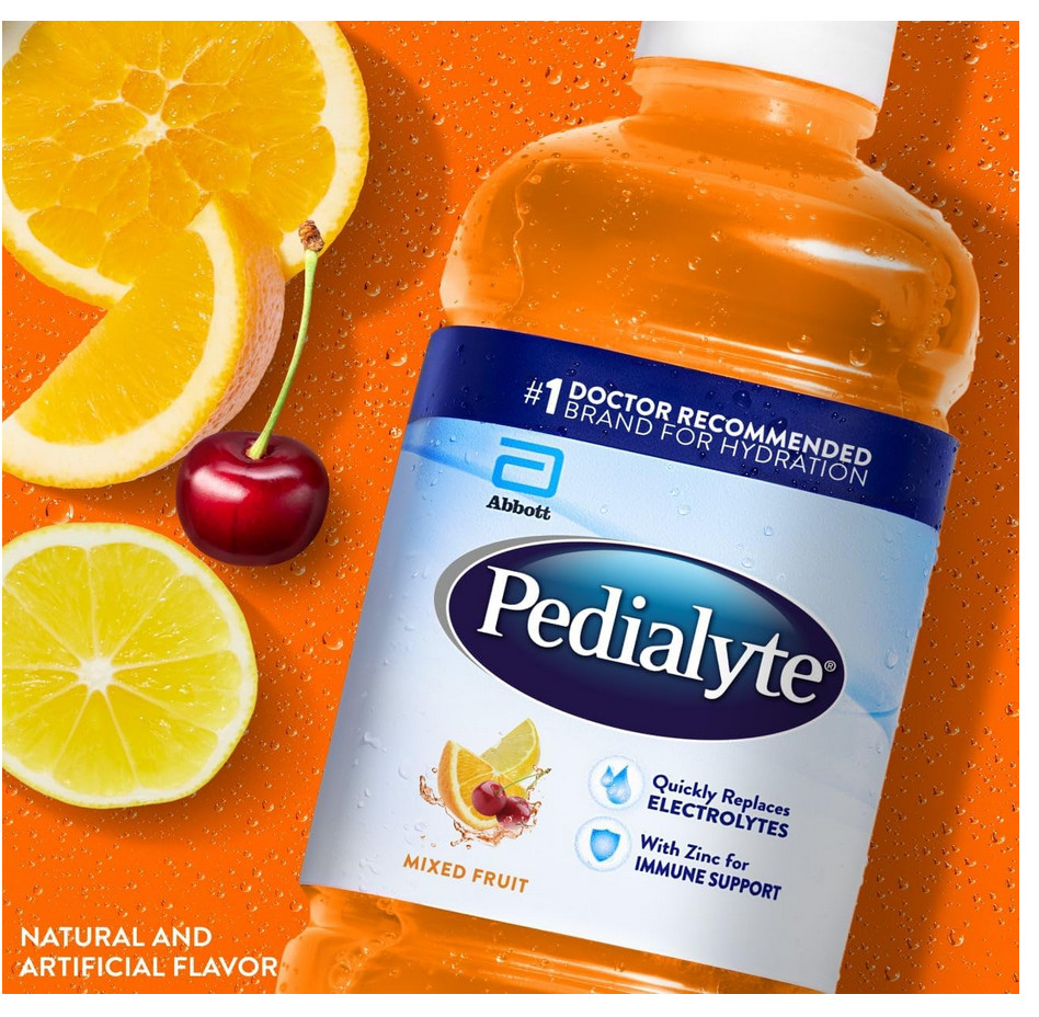 4 Pack Pedialyte Electrolyte Drink 33.8oz 1L Hydration Solution Choose Flavor N