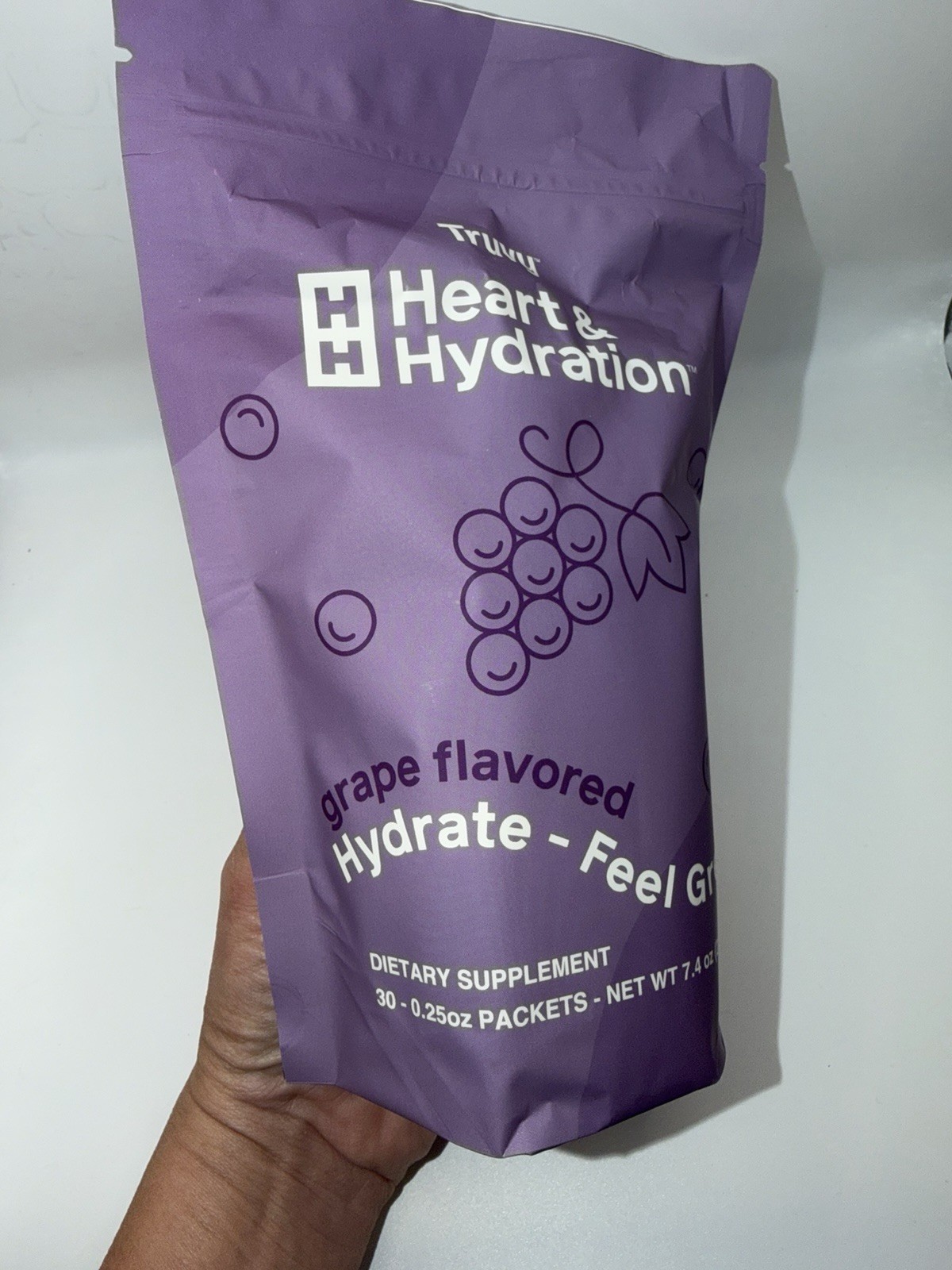 LAST BAG- TruVision Truvy Heart & Hydration Grape Flavor 30 Pack New Sealed