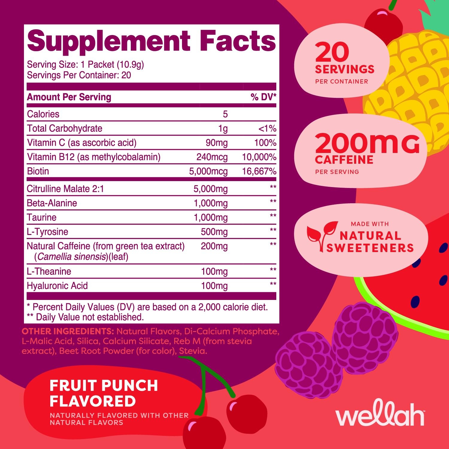 Get-Going Fruit Punch Flavored Pre-Workout Stickpacks (20 servings)
