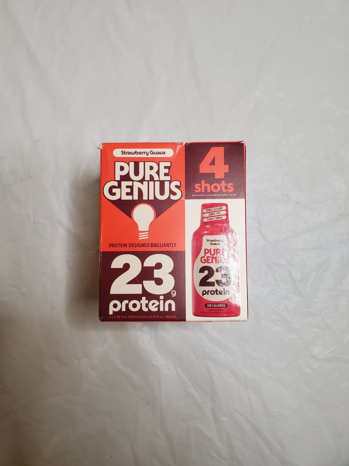Pure Genius Strawberry Guava Protein Shots 23g Protein Sugar Free Gluten Free 4…