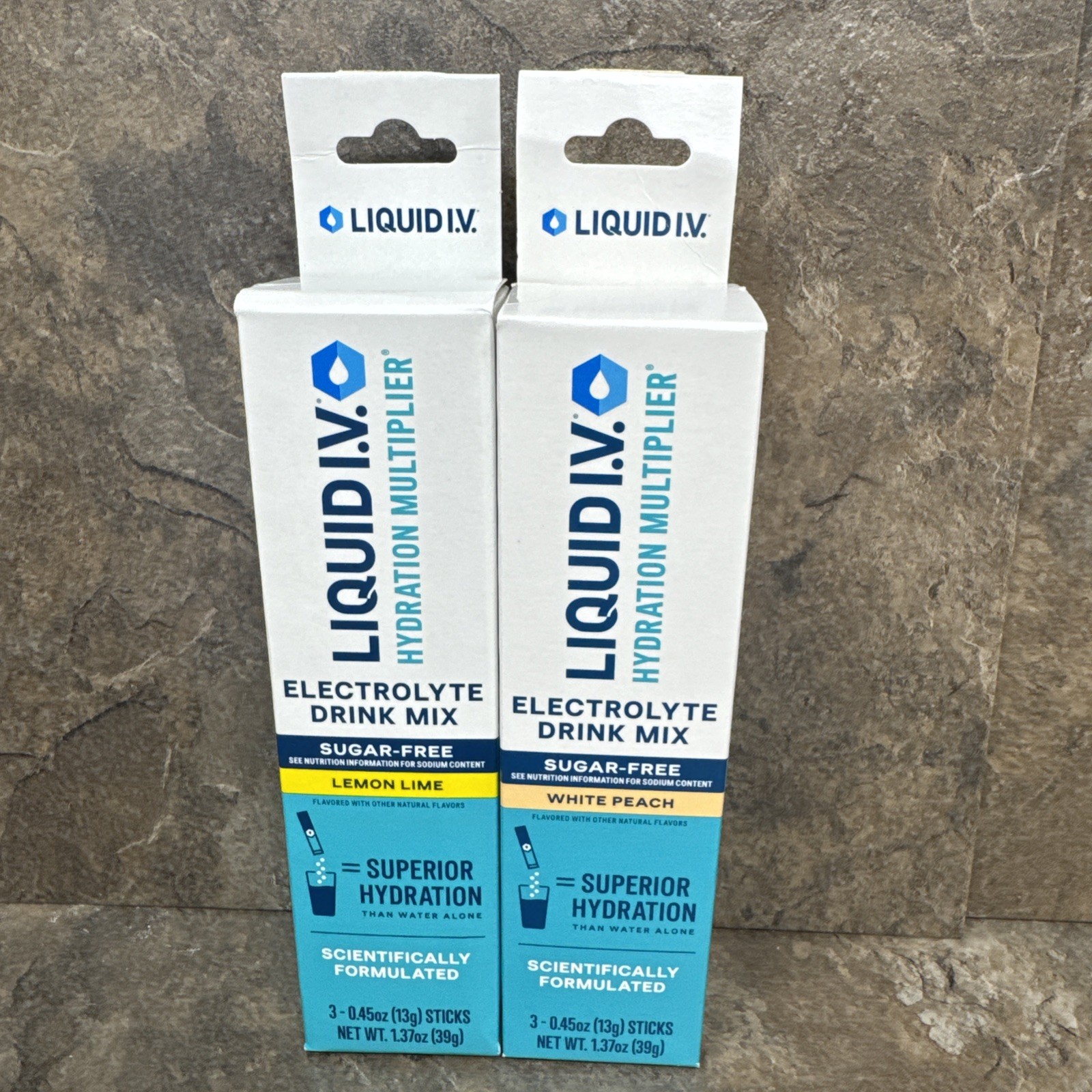 Liquid I.V. Hydration Multiplier Sugar Free .45 White Peach Lemon Lime 6 Sticks