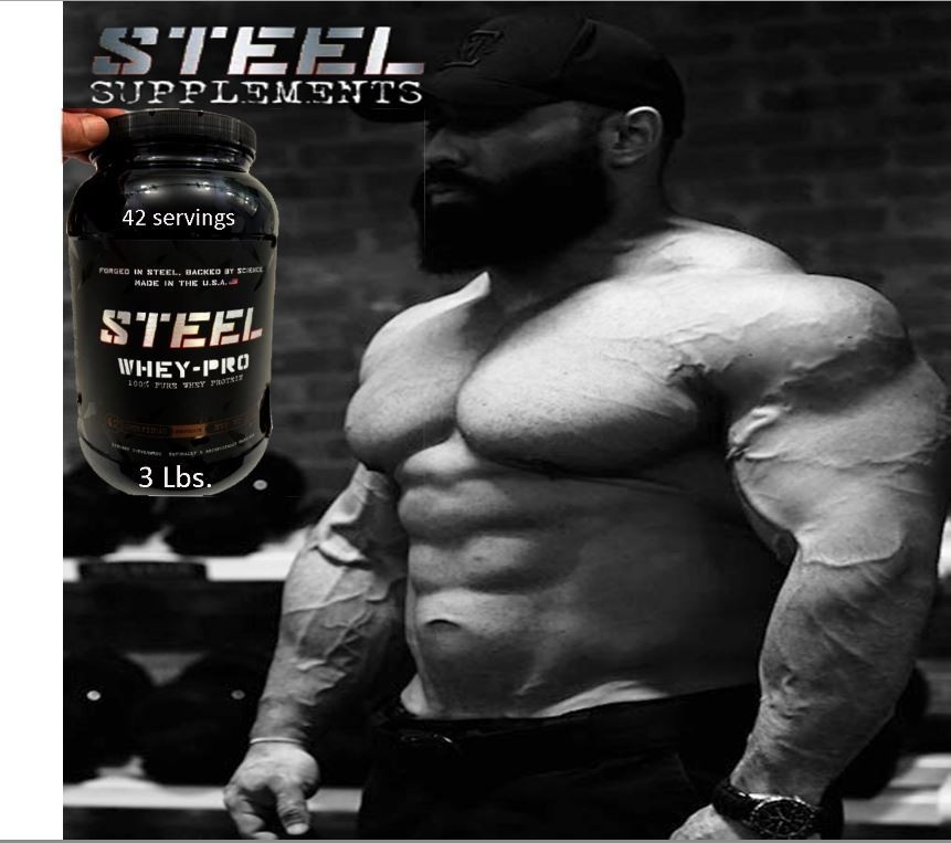 Steel Supplements, Steel Whey-PRO 100% PURE Whey Protein Chocolate 42 Servings