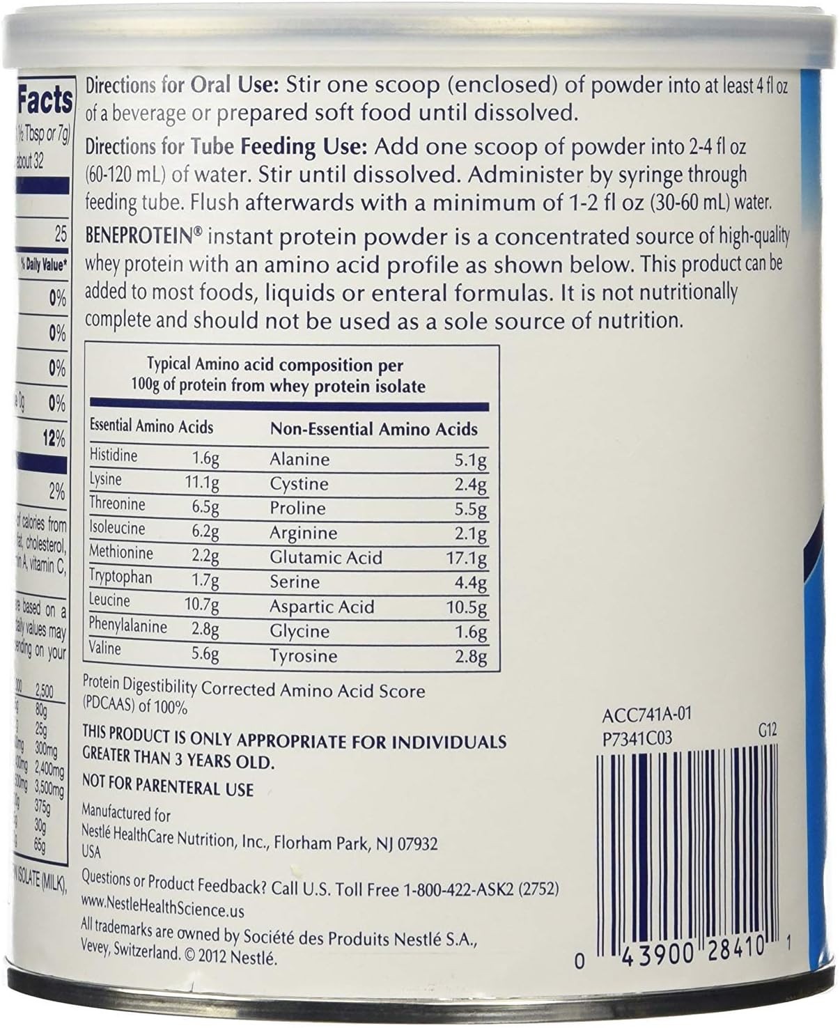 Beneprotein Instant Whey Protein Powder 6g Per Serving 8oz Unflavored – 6 Pack