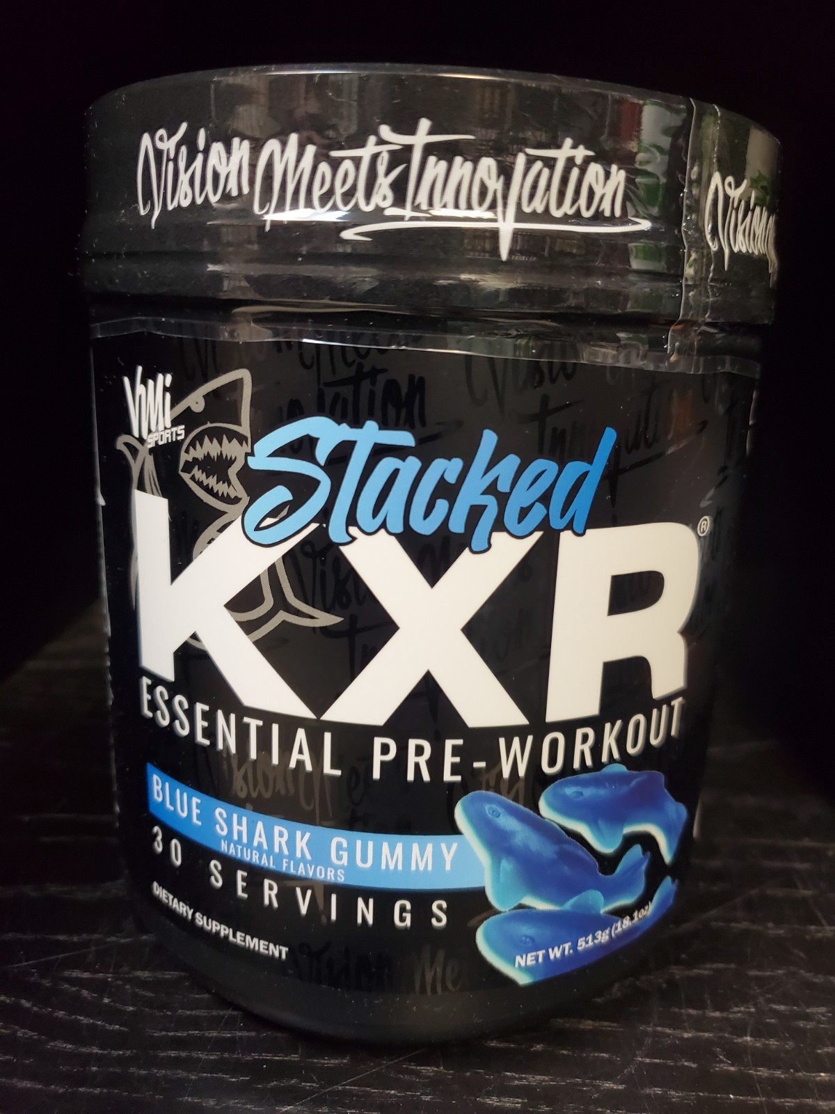 VMI Sports KXR Stacked Pre Workout 30 Servings Blue Shark Gummy
