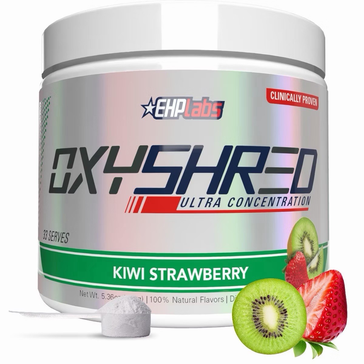 EHP Labs OxyShred Pre Workout Powder Kiwi Strawberry Energy Boost Exp 1/2029