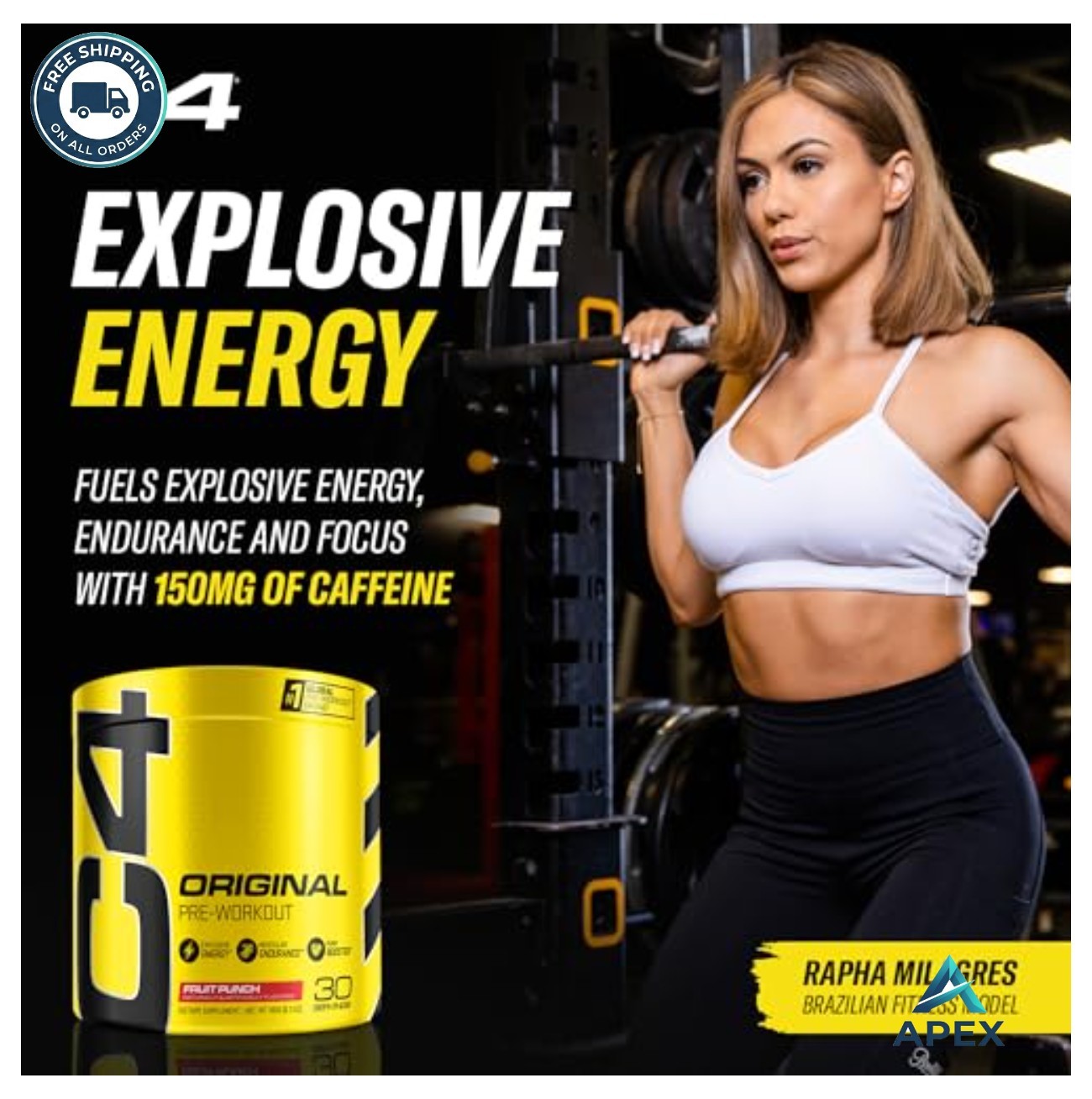 Pre Workout and Creatine Bundle Fruit Punch 30 Servings Powder Energy Endurance